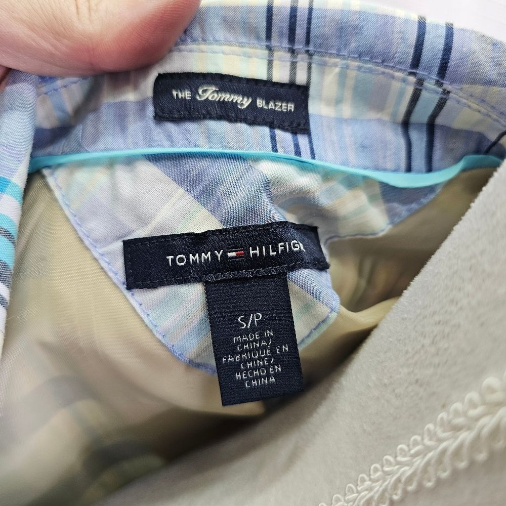 Tommy Hilfiger Blue Plaid The Tommy Blazer Jacket Size Small - Picture 6 of 15